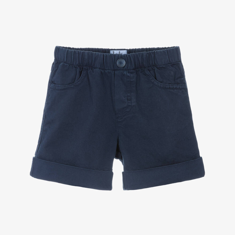Il Gufo-Navy Cotton Twill Boys Shorts | Childrensalon Outlet