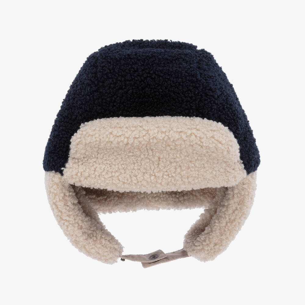 Il Gufo-Navy Cozy Fleece Boys Cap | Childrensalon Outlet