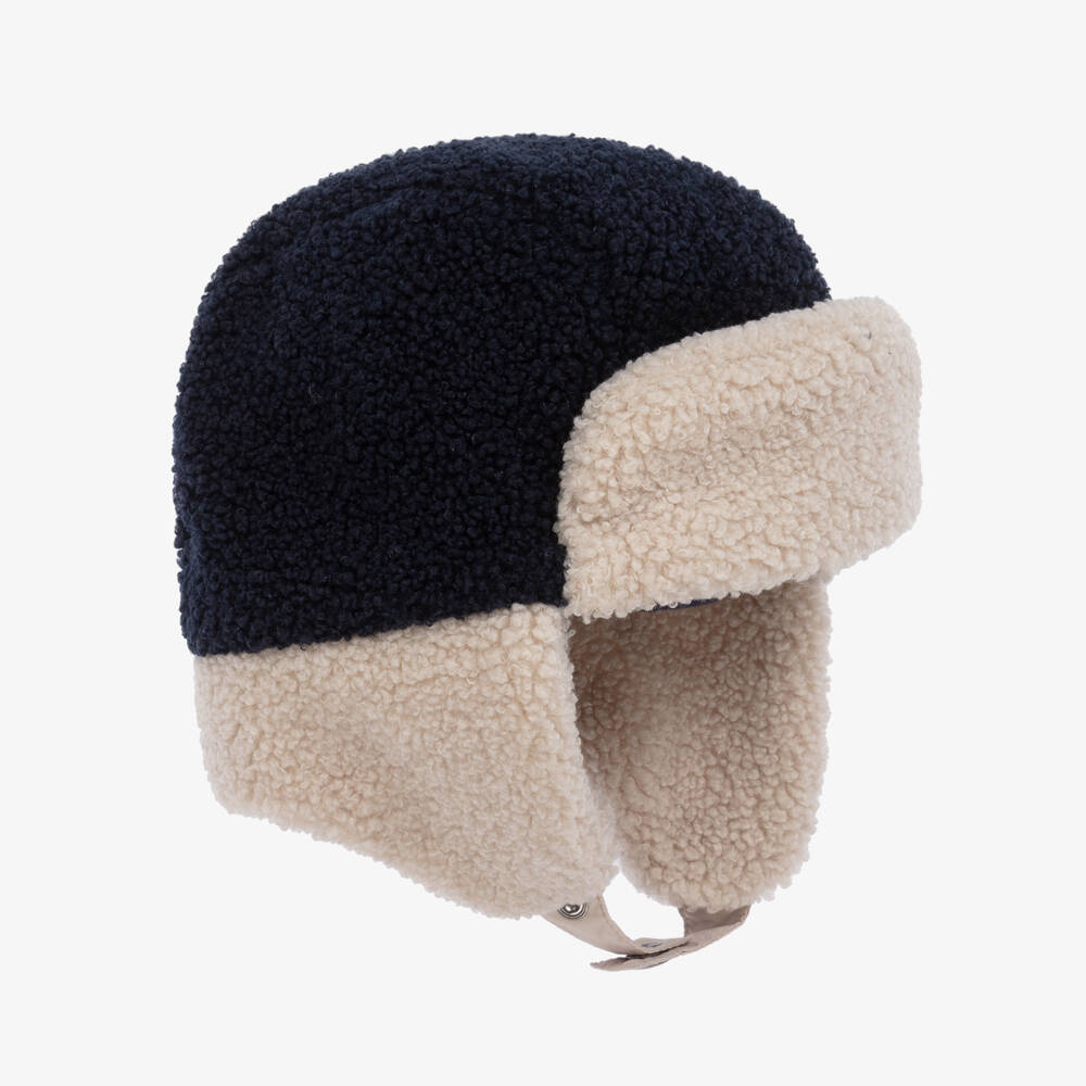 Il Gufo-Navy Cozy Fleece Boys Cap | Childrensalon Outlet