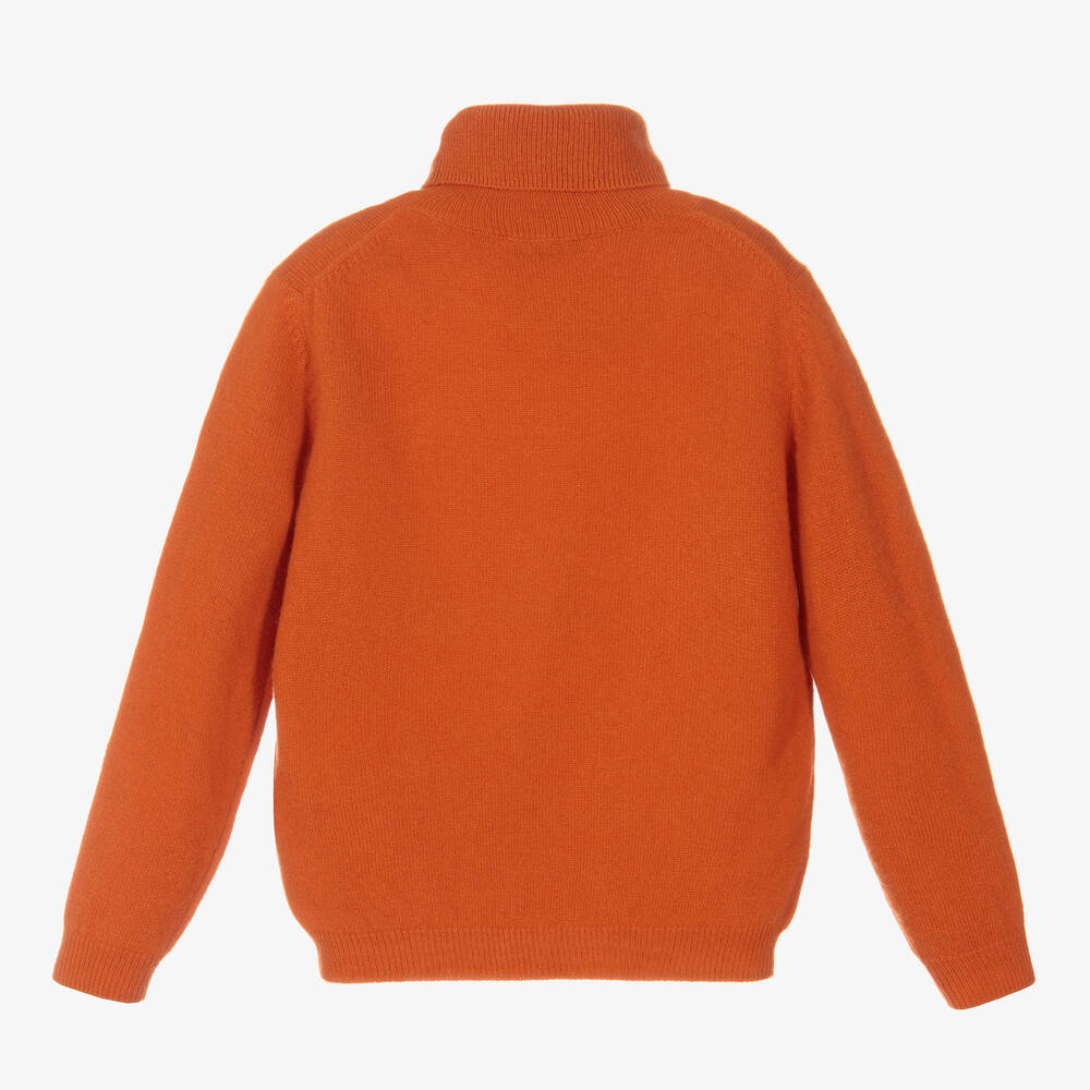 Il Gufo-Orange Wool Roll Neck Sweater | Childrensalon Outlet