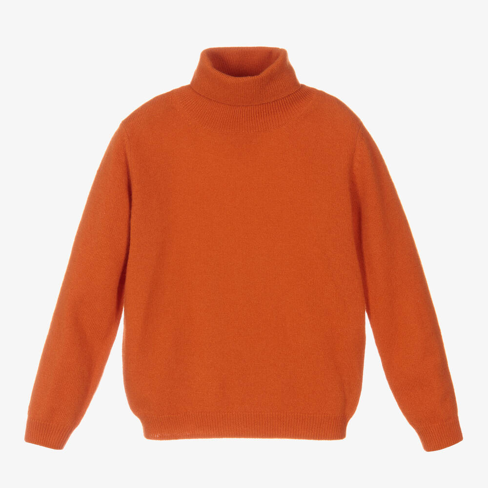 Il Gufo - Pull orange laine à col roulé | Childrensalon