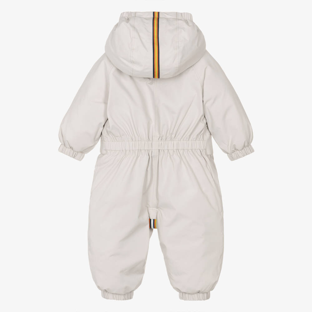 Il Gufo-Pale Beige K-Way Padded Baby Snowsuit | Childrensalon Outlet