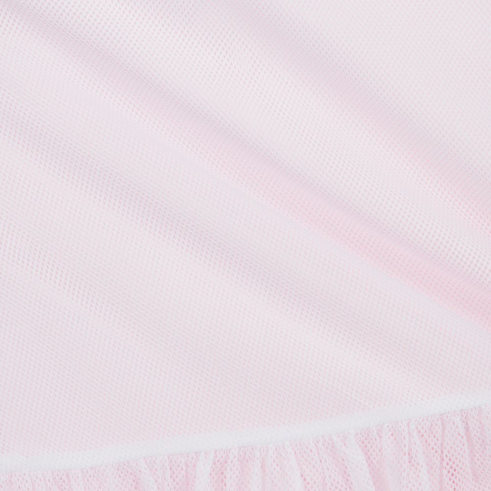 إيل غوفو-فستان شبك لون زهري فاتح وأبيض | Childrensalon Outlet