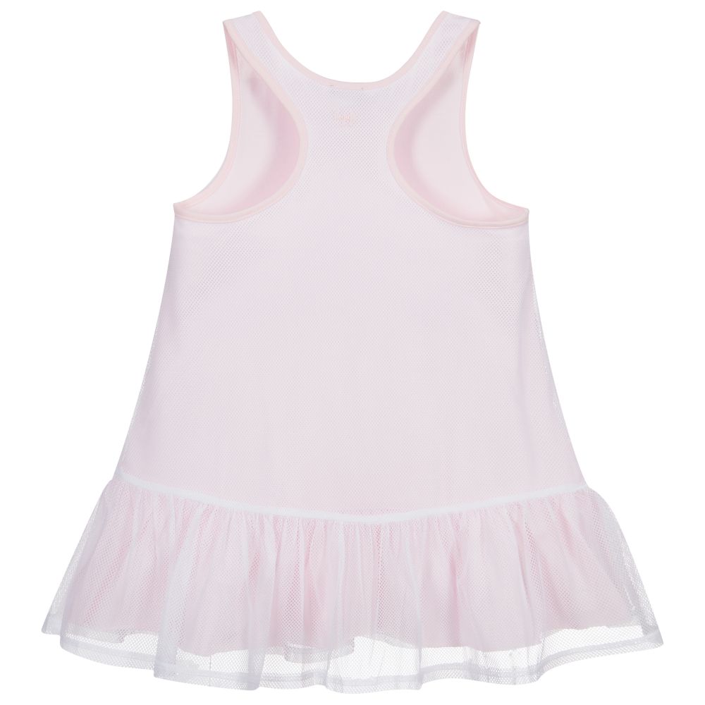 إيل غوفو-فستان شبك لون زهري فاتح وأبيض | Childrensalon Outlet