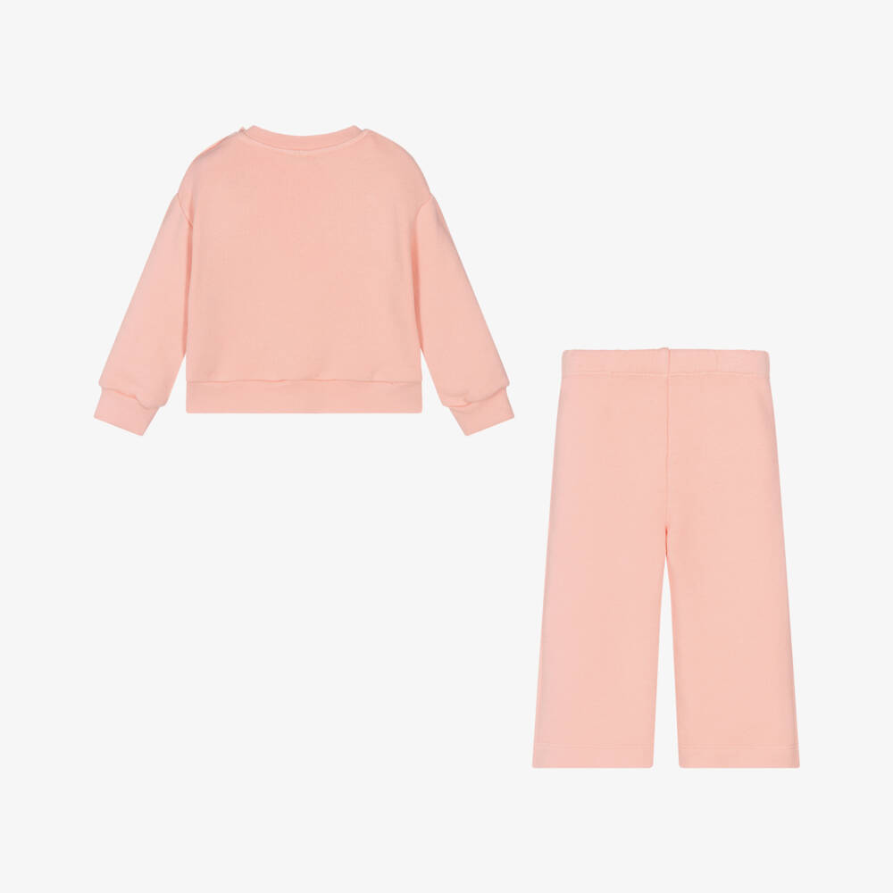 Il Gufo-Peachy Pink Toddler Cotton Ensemble | Childrensalon Outlet