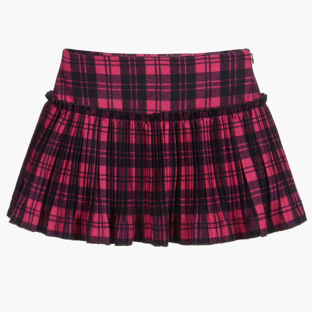 Il Gufo - Pink & Blue Tartan Skirt | Childrensalon