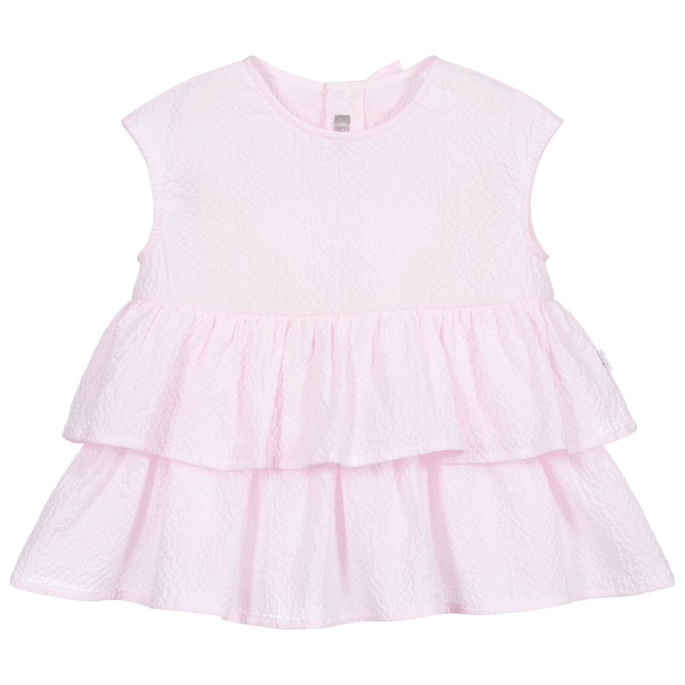 Il Gufo - Розовая многоярусная блузка из хлопка | Childrensalon