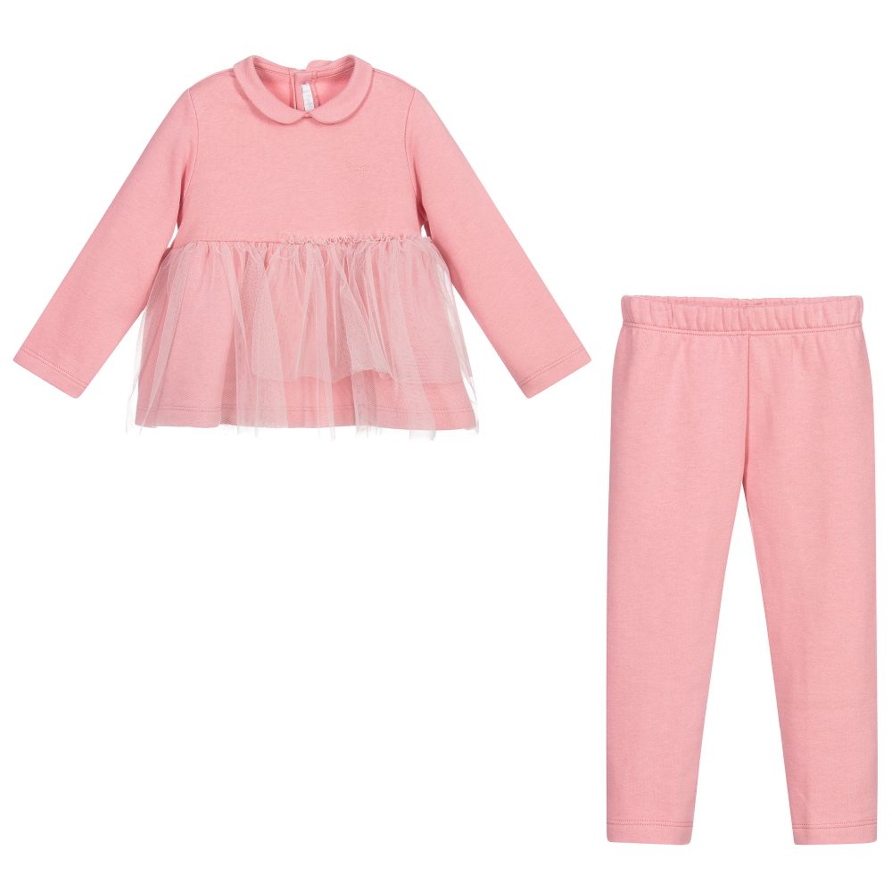 Il Gufo-Розовый брючный комплект из хлопка | Childrensalon Outlet