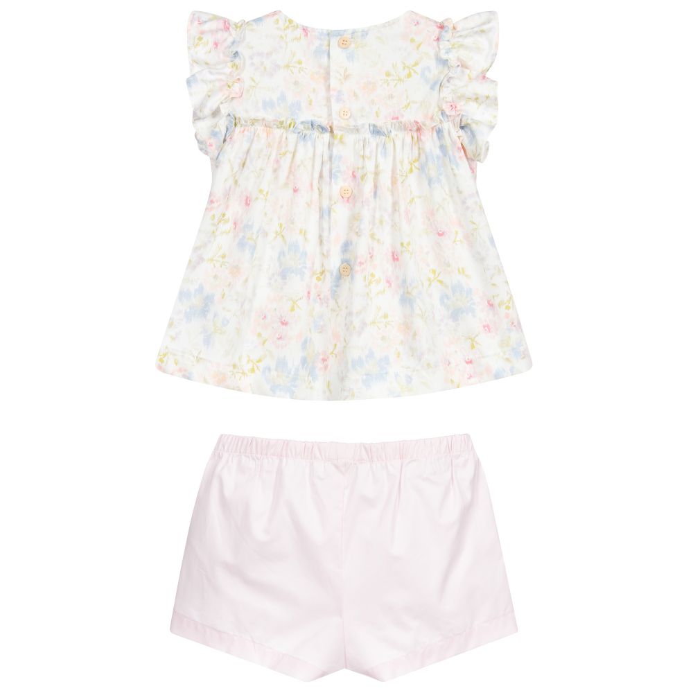 Il Gufo-Розовый комплект с шортами с цветочным рисунком | Childrensalon Outlet