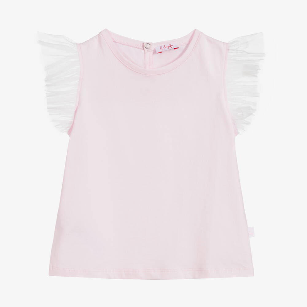 Il Gufo-Pink & White Cotton T-Shirt | Childrensalon Outlet