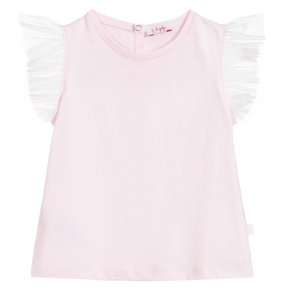 Il Gufo-Pink & White Cotton T-Shirt | Childrensalon Outlet