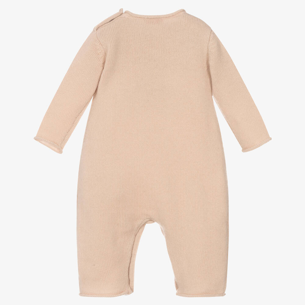 Il Gufo-Розовый шерстяной комбинезон с медвежонком | Childrensalon Outlet