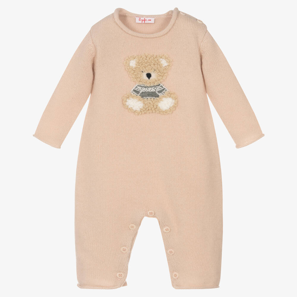 Il Gufo - Combinaison rose en laine ours | Childrensalon