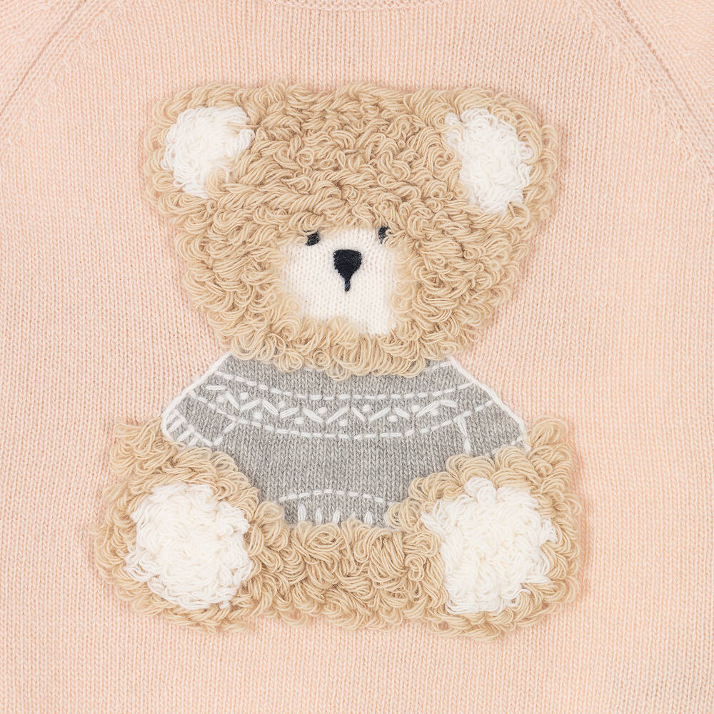 Il Gufo Pink Wool Teddy Sweater Childrensalon Outlet