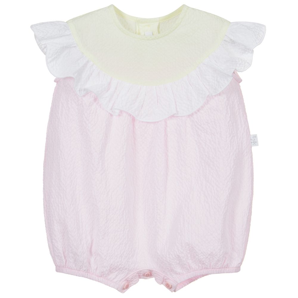 Il Gufo - Barboteuse rose et jaune en coton | Childrensalon