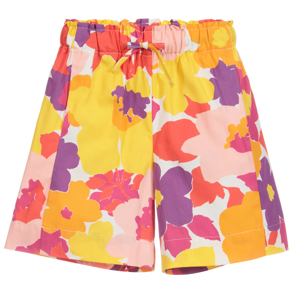 Il Gufo - Pink & Yellow Floral Shorts | Childrensalon