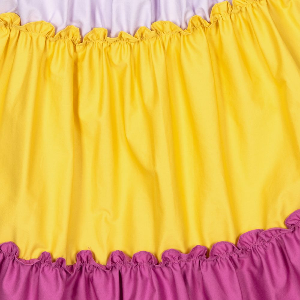 Il Gufo-Purple & Yellow Cotton Dress | Childrensalon Outlet