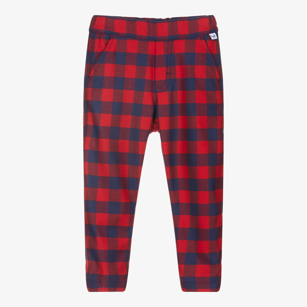 Il Gufo - Pantalon à carreaux rouge et bleu | Childrensalon