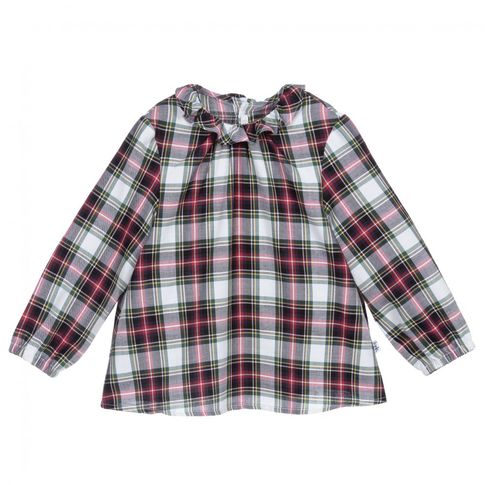 Il Gufo-Блузка в красную и зеленую шотландскую клетку | Childrensalon Outlet