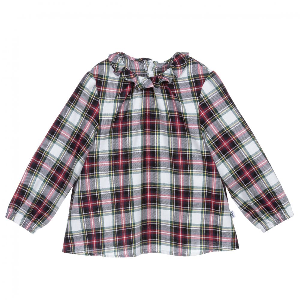 Il Gufo - Red & Green Tartan Blouse | Childrensalon