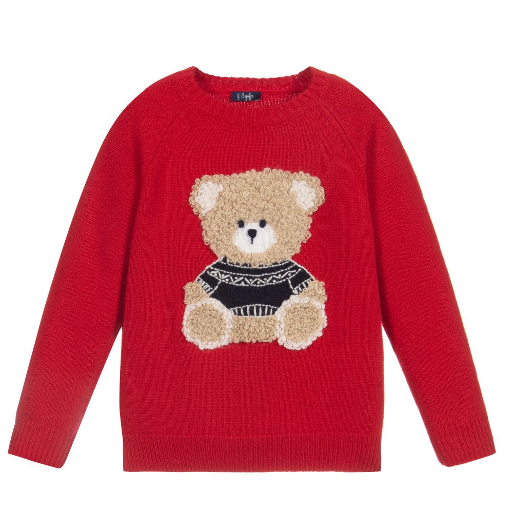 Il Gufo - Red Knitted Wool Sweater | Childrensalon