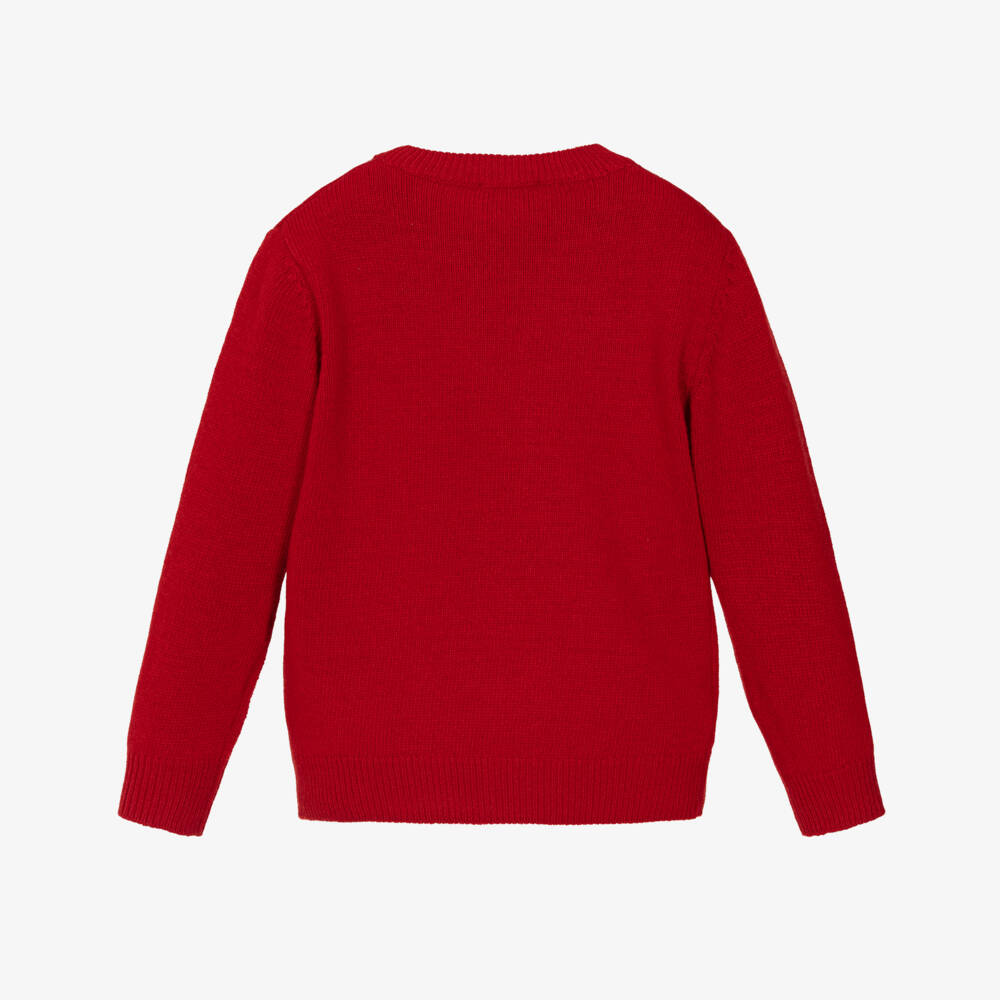 Il Gufo-Red Merino Wool Gingerbread Sweater | Childrensalon Outlet