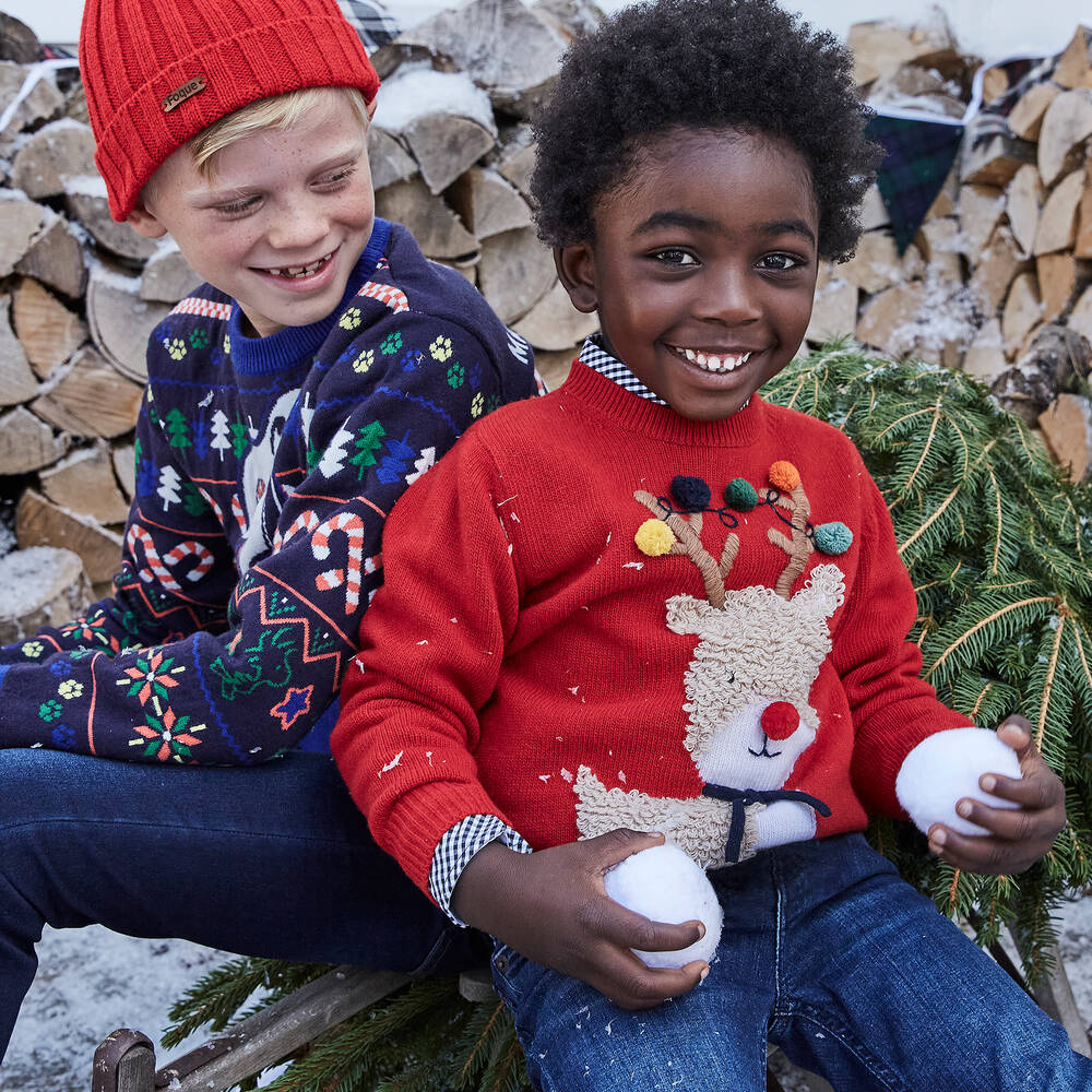 Il Gufo Red Wool Reindeer Sweater Childrensalon Outlet