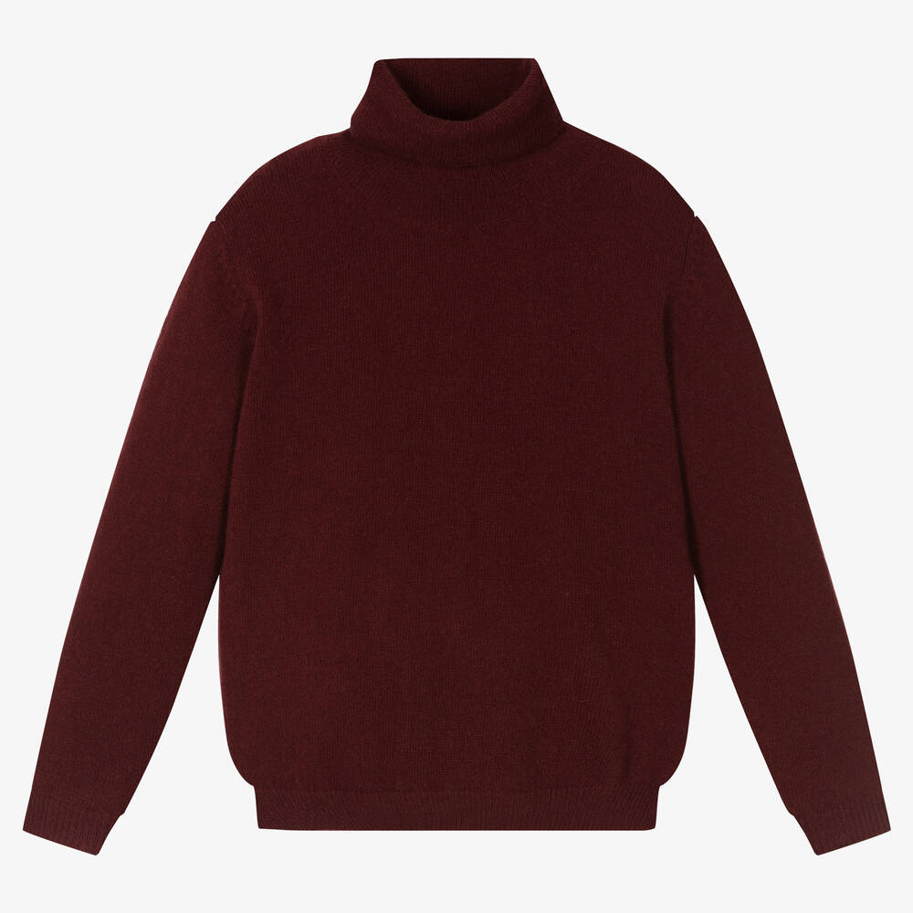 Il Gufo - Red Wool Roll Neck Sweater | Childrensalon