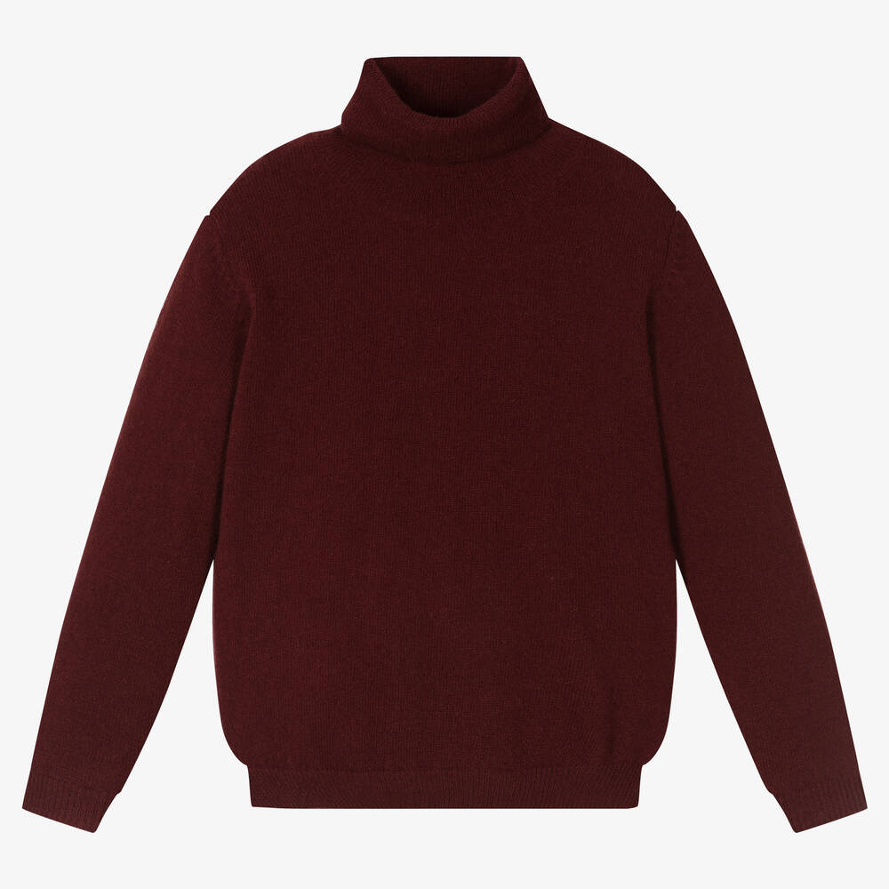 Il Gufo - Pull rouge à col roulé laine | Childrensalon