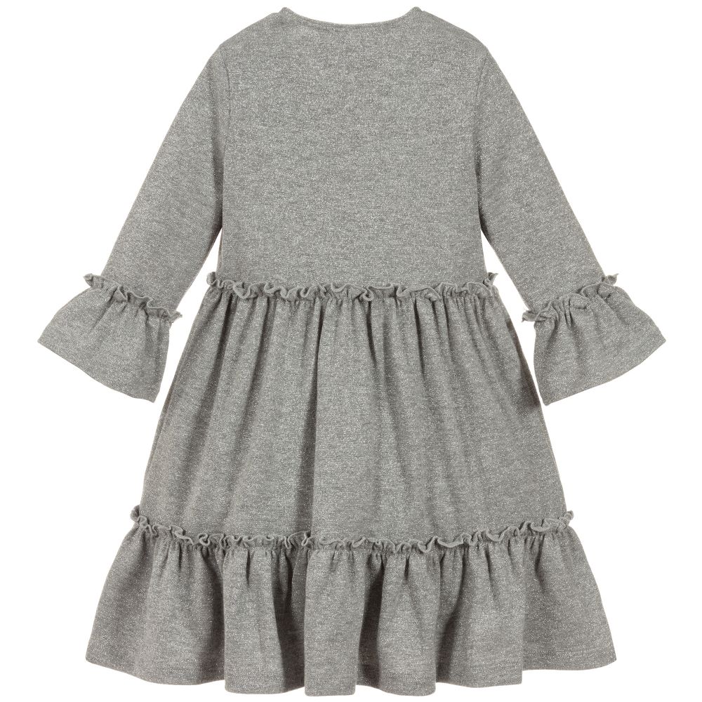 Il Gufo-Silver Viscose Jersey Dress | Childrensalon Outlet