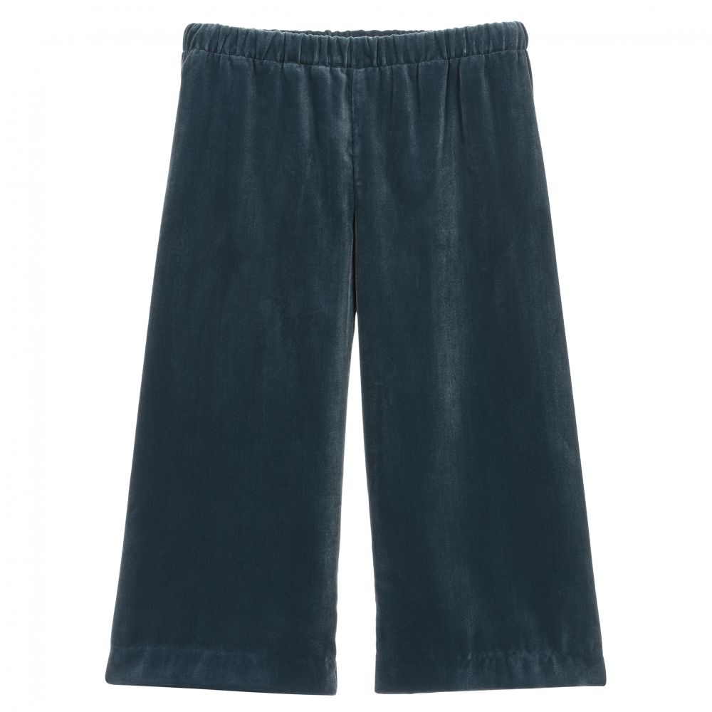 Il Gufo-Teal Velvet Trousers | Childrensalon Outlet