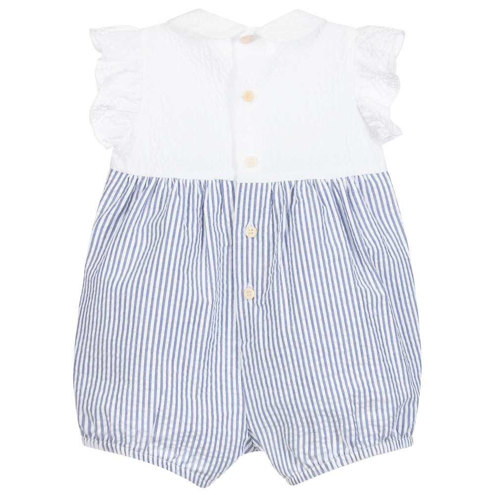 إيل غوفو-تبّان أطفال بناتي قطن مقلم لون أبيض وأزرق | Childrensalon Outlet