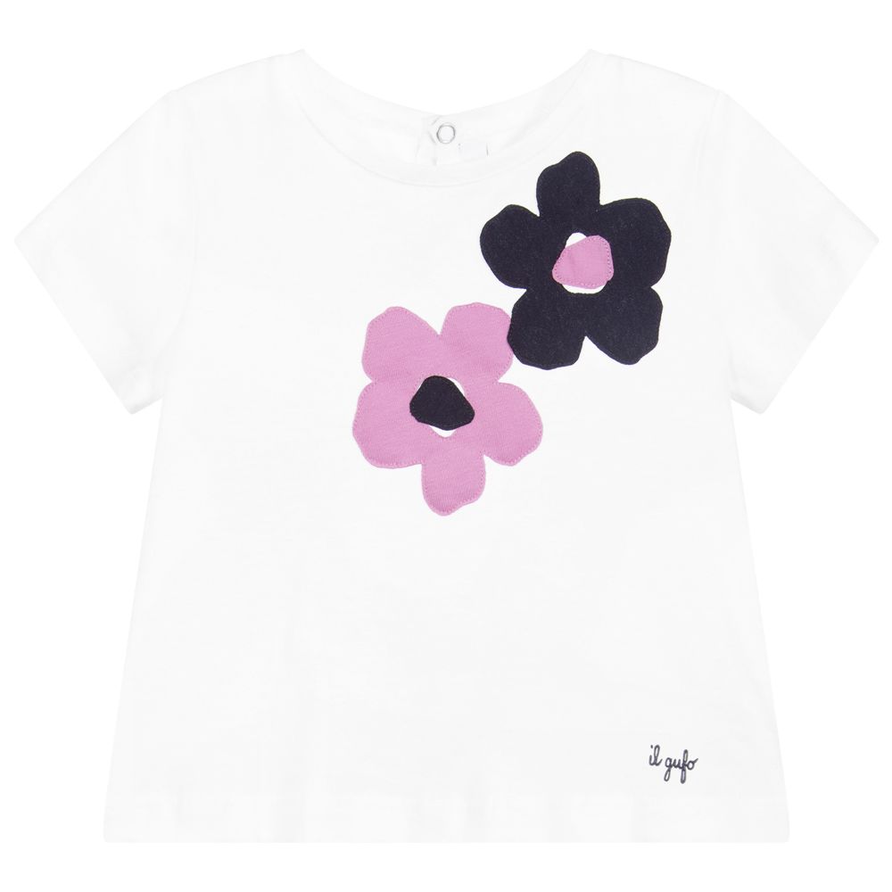Il Gufo - White Cotton Baby T-Shirt | Childrensalon