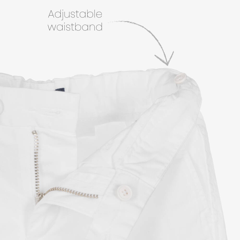 Il Gufo-Белые хлопковые шорты-бермуды | Childrensalon Outlet