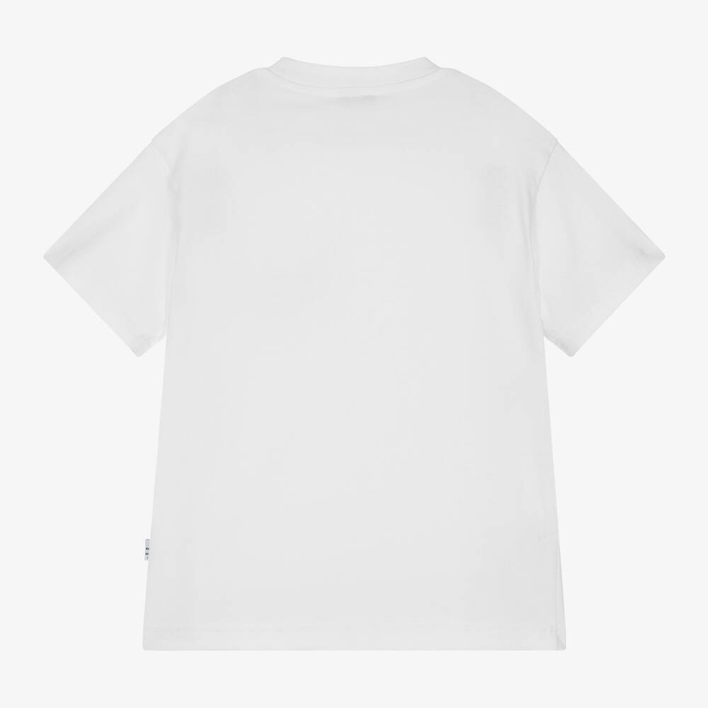 Il Gufo-White Cotton Embroidered Dog T-Shirt | Childrensalon Outlet