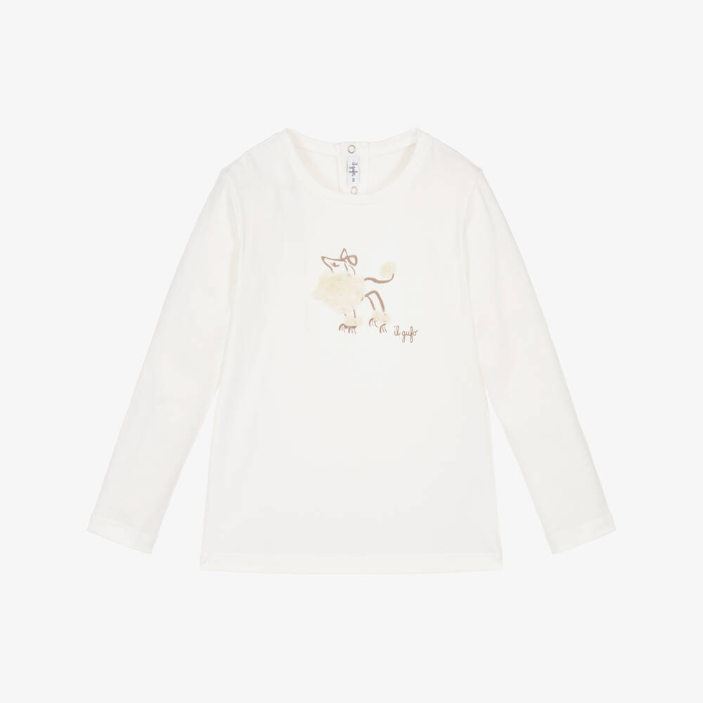 Il Gufo-White Dog Pint Ls Top | Childrensalon Outlet