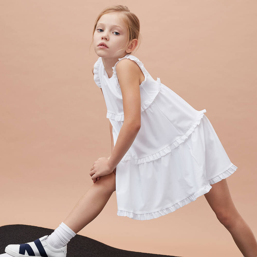 Il Gufo-فستان جيرسي تيكنيكال لون أبيض | Childrensalon Outlet