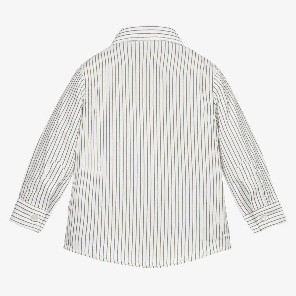 Il Gufo-Рубашка в белую и зеленую полоску | Childrensalon Outlet