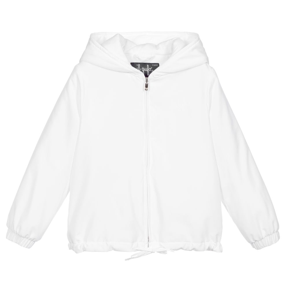 Il Gufo - White Windbreaker Jacket | Childrensalon