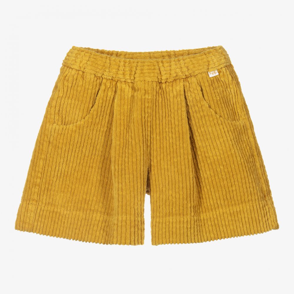Il Gufo - Short jaune en velours côtelé de coton | Childrensalon