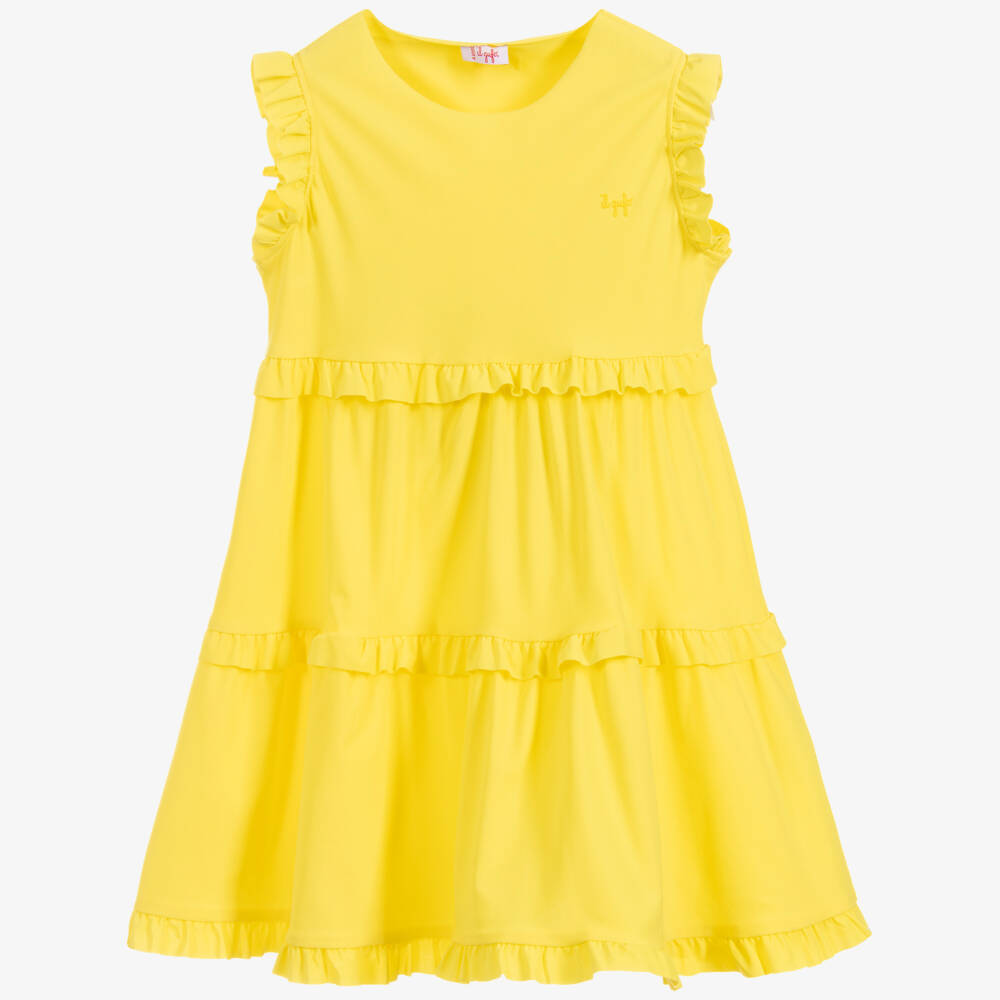 Il Gufo-Yellow Frilled Dress  | Childrensalon Outlet