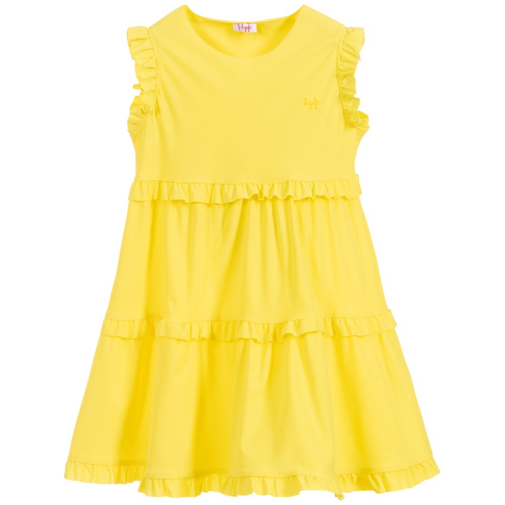 Il Gufo-Yellow Frilled Dress  | Childrensalon Outlet