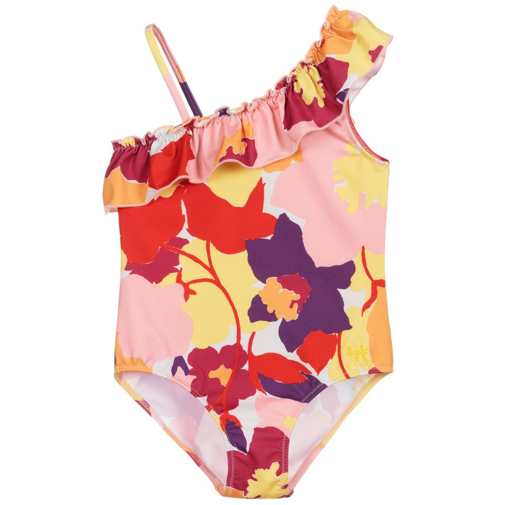 Il Gufo - Maillot de bain fleuri jaune et rouge | Childrensalon