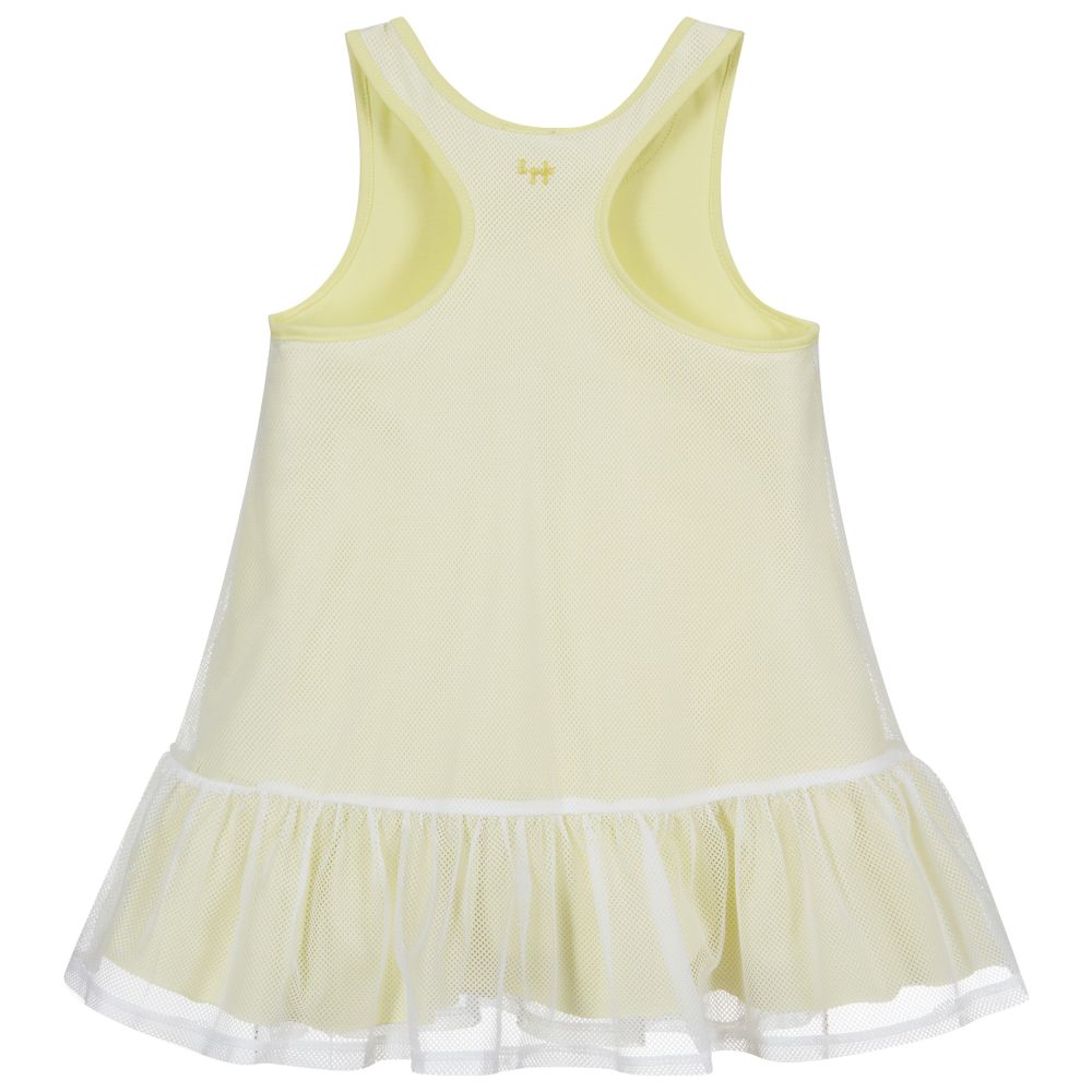 إيل غوفو-فستان شبك لون أصفر وأبيض | Childrensalon Outlet