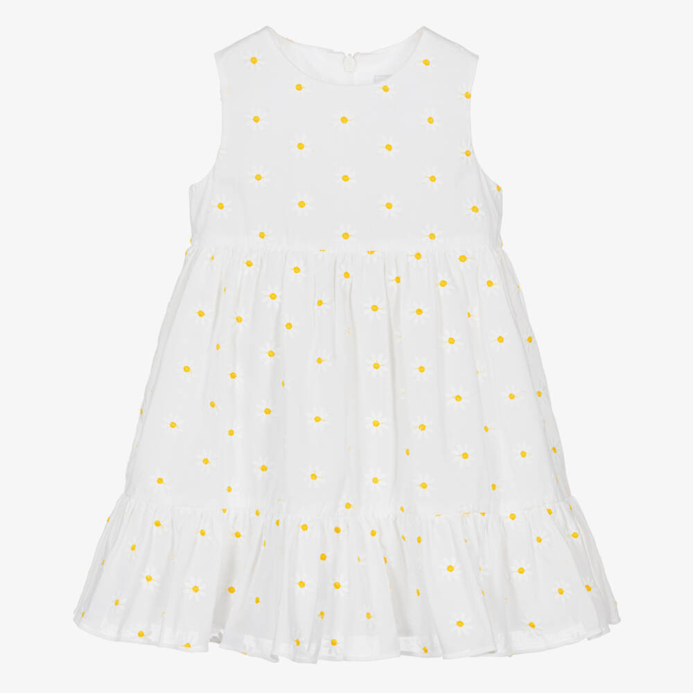 Il Gufo-Young Ladies' Daisy-Embellished Cotton Frock | Childrensalon Outlet