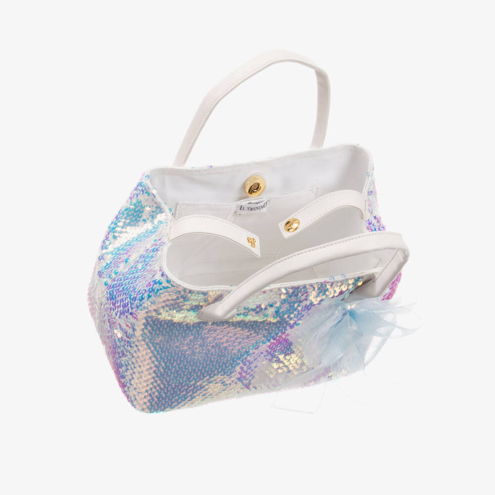 Il Trenino-Blue Sequined Bag (28cm) | Childrensalon Outlet