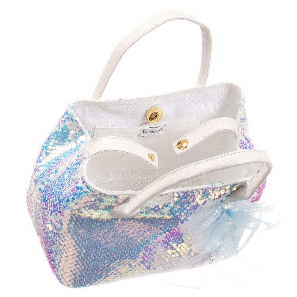 Il Trenino-Blue Sequined Bag (28cm) | Childrensalon Outlet