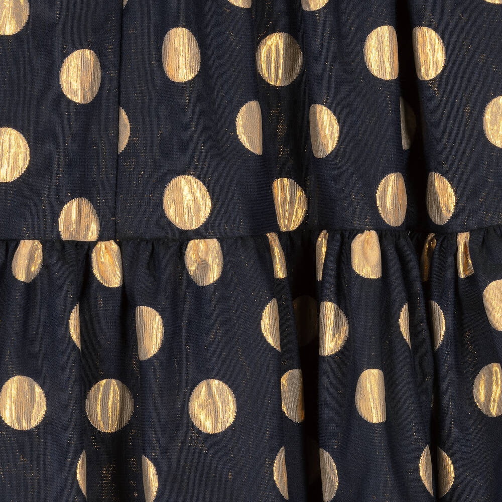 Irpa-Синее платье в золотистый горошек | Childrensalon Outlet