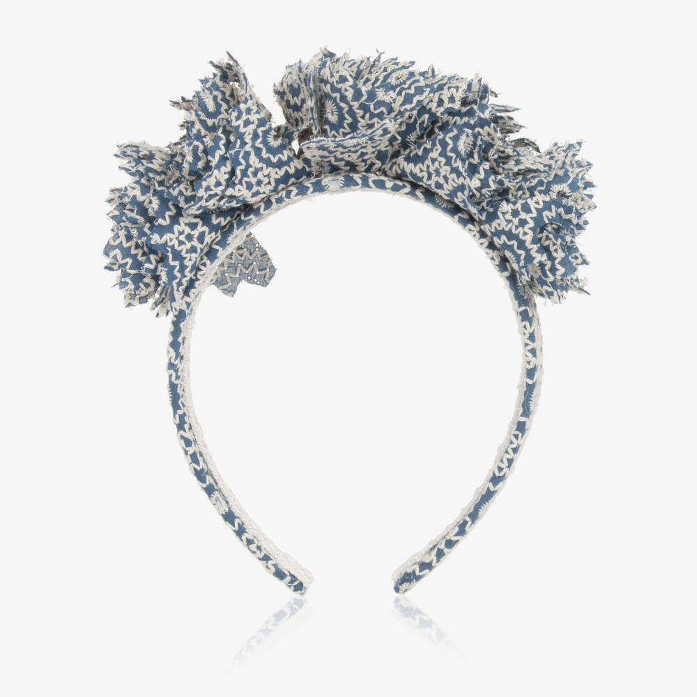 Irpa-Ободок с цветочным узором для девочек в лазурном цвете | Childrensalon Outlet