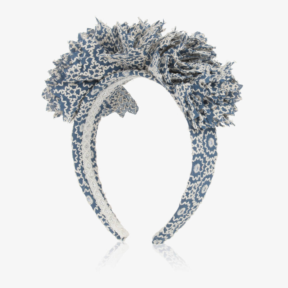 Irpa-Ободок с цветочным узором для девочек в лазурном цвете | Childrensalon Outlet